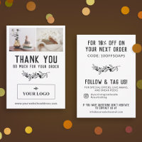 Vintage Berry Branch Logo & Photos Order Thank You