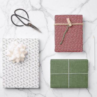 Vintage berry branch wrapping paper sheet