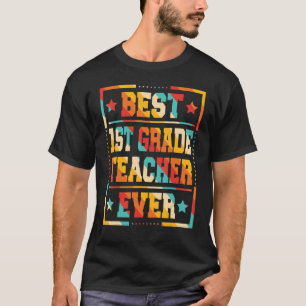 Vintage Best 1st First Grade Teacher Teachers Educ T-Shirt