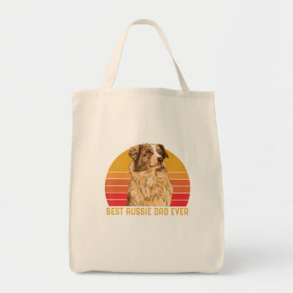 Vintage Best Aussie Dad Ever Papa Australian Sheph Tote Bag