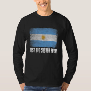 Vintage Best Big Sister Ever Women Retro Argentina T-Shirt
