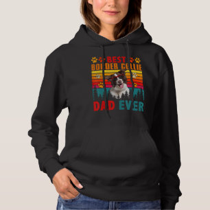 Vintage Best Border Collie Dad Ever Cute Dog Sungl Hoodie