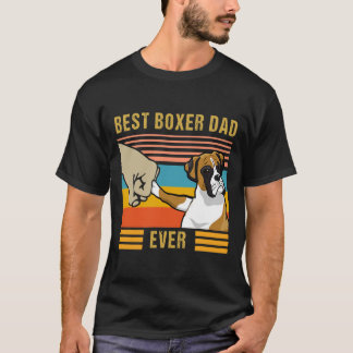 Vintage Best Boxer Dad Ever Dog Lovers Father's T-Shirt