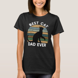 Vintage Best Cat Dad Ever   Black Cat  Father Day  T-Shirt