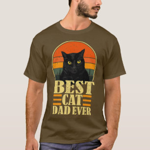 Vintage Best Cat Dad Ever Bump Fit Black Cat Premi T-Shirt