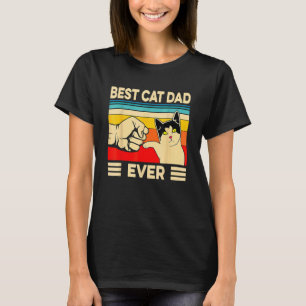 Vintage Best Cat Dad Ever  Cat Daddy Father Day  2 T-Shirt