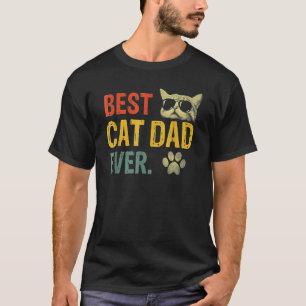 Vintage Best Cat Dad Ever  Cat Daddy Father Day  3 T-Shirt