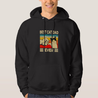 Vintage Best Cat Dad Ever  Cat Daddy Father Day Gi Hoodie