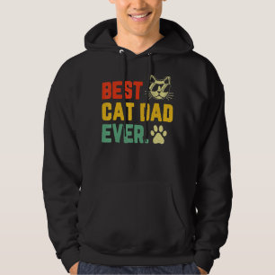 Vintage Best Cat Dad Ever Cat Daddy Father's Day Hoodie