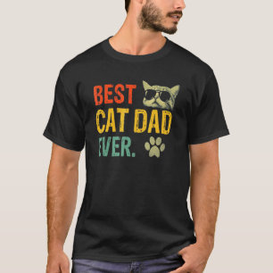 Vintage Best Cat Dad Ever Cat Daddy For Father Da T-Shirt