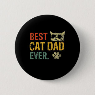 Vintage Best Cat Dad Ever Cat Daddy Gift 2 Inch Round Button