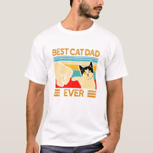 Vintage Best Cat Dad Ever Funny Cat Daddy Father D T-Shirt