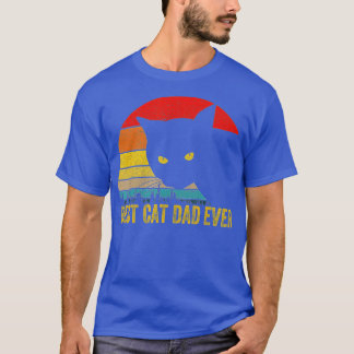 Vintage Best Cat Dad Ever Men Bump Fit Fathers Day T-Shirt