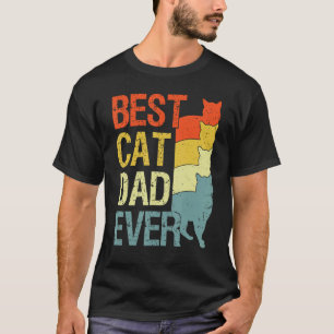 Vintage Best Cat Dad Ever Retro Father's Day   Cat T-Shirt
