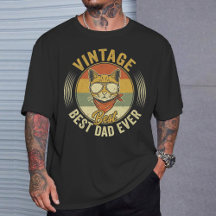 Vintage Best Cat Dad Ever Retro Fathers Day Gift