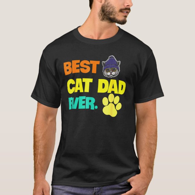 Vintage Best Cat Dad T-Shirt (Front)