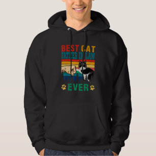 Vintage Best Cat Father In Law Ever Funny Cat Sung Hoodie
