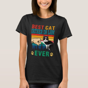 Vintage Best Cat Father In Law Ever Funny Cat Sung T-Shirt