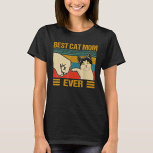 Vintage Best Cat Mom Ever Bump Fit Retro Gift T-Shirt