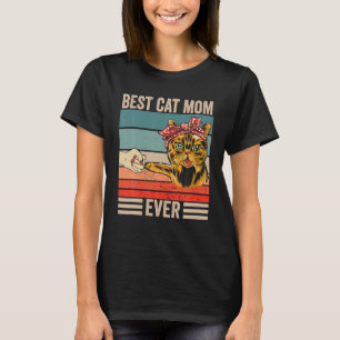 Vintage Best Cat Mom Ever Fist Bump Mother Day T-Shirt