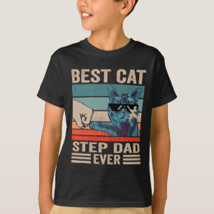 Vintage Best Cat step dad Ever bump fist father's T-Shirt