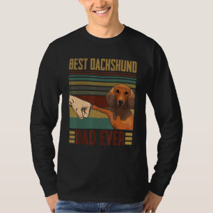 Vintage Best Dachshund Dad Ever Dog Men Fathers D T-Shirt