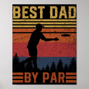 Vintage Best Dad By Par Disc Golf Dad Fathers Day Poster
