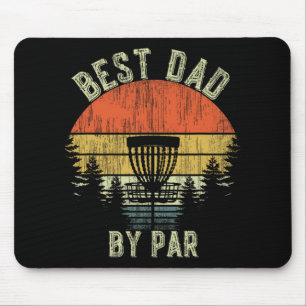 Vintage Best Dad By Par Disc Golf Gift For Fathers Mouse Pad