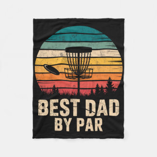 Vintage Best Dad By Par Tee Disc Golf Sket Golfer Fleece Blanket