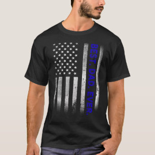 Vintage Best Dad Ever American Flag Distressed Fat T-Shirt