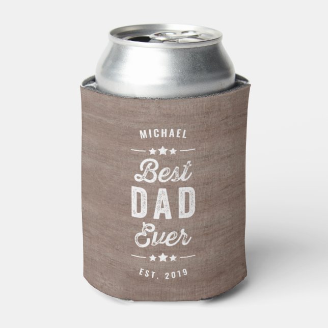 Vintage Best Dad Ever Custom Can Cooler (Can Front)