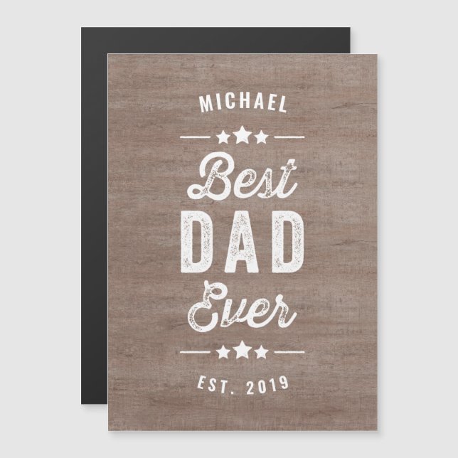 Vintage Best Dad Ever Father's Day Magnetic Card (Front/Back)