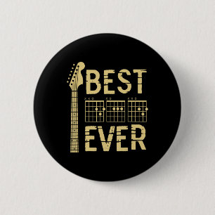 Vintage Best Dad Ever Guitar Chord Guitarist Dad F 2 Inch Round Button