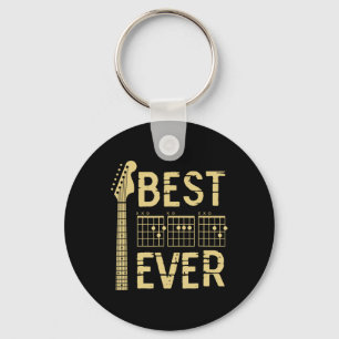 Vintage Best Dad Ever Guitar Chord Guitarist Dad F Keychain