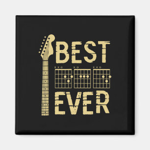 Vintage Best Dad Ever Guitar Chord Guitarist Dad F Magnet