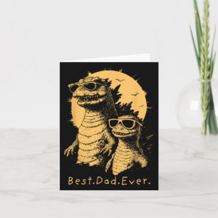 Vintage Best Dad Ever Monsters Fathers Day Mens Card
