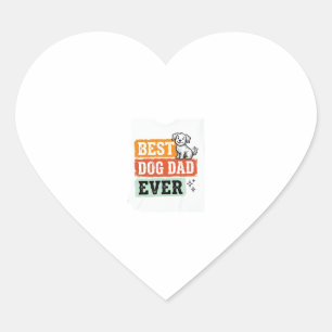 Vintage Best Dog Dad Ever Cute Dog Shirt Design_1 Heart Sticker