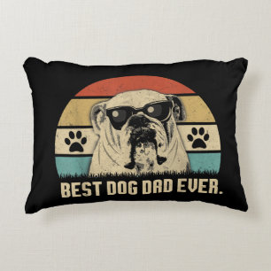 Vintage Best English Bulldog DAD Ever shirt Father Accent Pillow