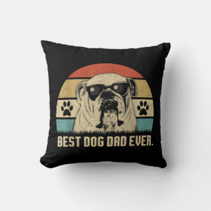 Vintage Best English Bulldog DAD Ever shirt Father Throw Pillow
