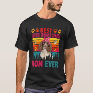 Vintage Best English Springer Spaniel Mom Ever Dog T-Shirt