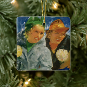 Vintage Best Friends! Elegant and Stylish Women Ceramic Ornament
