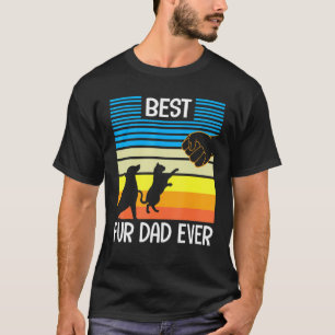 Vintage Best Fur Dad Ever Happy Cat Day Father Son T-Shirt