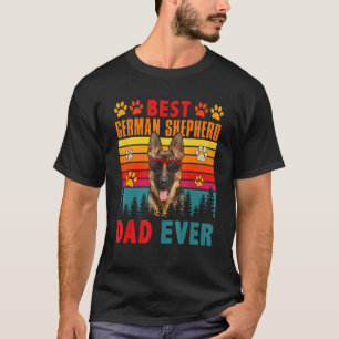 Vintage Best German Shepherd Dad Ever Cute Dog Sun T-Shirt