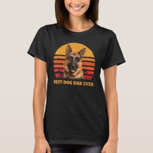 Vintage Best German Shepherd Dog Dad Ever Puppy Fa T-Shirt
