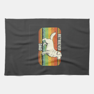 Vintage Best Golden Retriever Dad Dog Dad Kitchen Towel