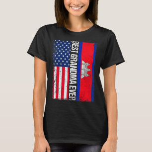 Vintage Best Grandma Ever Retro American Cambodia T-Shirt