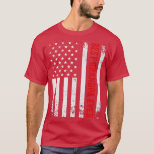 Vintage Best Grandpa Ever American Flag Father's D T-Shirt