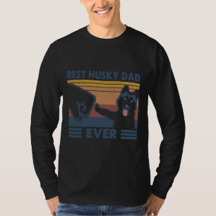 Vintage Best Husky Dad Ever Fist Bump Funny Husky T-Shirt