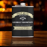 Vintage Best Man Custom Wedding  Hip Flask<br><div class="desc">Celebrate your big day with this vintage retro-style flask, the perfect groomsmen gift and wedding party keepsake. Featuring gold typography and a timeless drinkware design, this classic hip flask is both practical and stylish. Ideal as a groom's crew accessory, it adds a touch of elegance to any rustic celebration gear....</div>