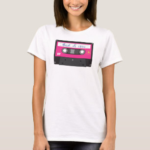 Vintage Best of 1970 Black and Pink Cassette Tape T-Shirt